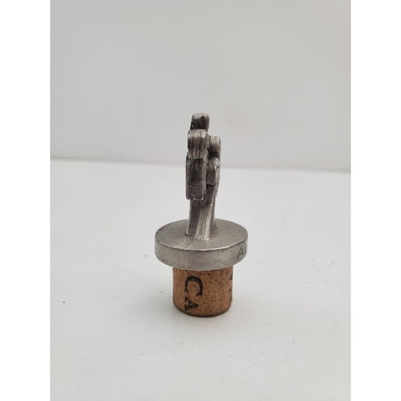 Vintage Wine Bottle Cork, Pewter Trees Stopper Lid Bar Ware 1990s pewter Wine - Picture 5 of 10